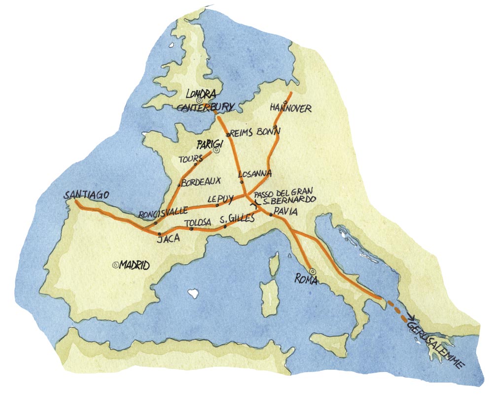 Cartina via francigena